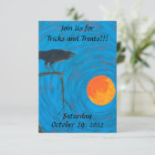 Invitation Halloween Pleine lune corail (Debout devant)