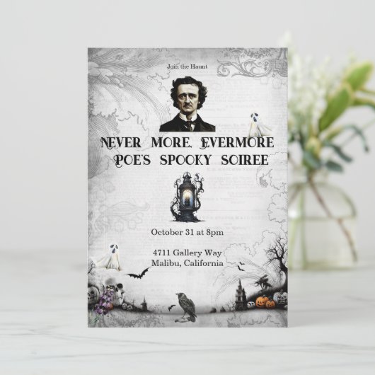 Invitation Halloween Poe (Debout devant)