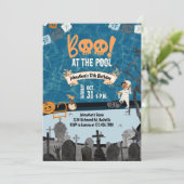 Invitation Halloween Pool Party Enfants nager Halloween Anniv (Debout devant)