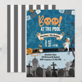 Invitation Halloween Pool Party Enfants nager Halloween Anniv (Devant / Derrière)