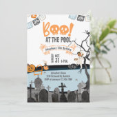 Invitation Halloween Pool Party Enfants nager Halloween Anniv (Debout devant)