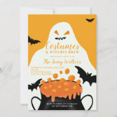 Invitation Halloween potion orange fantômes costume fête (Devant)
