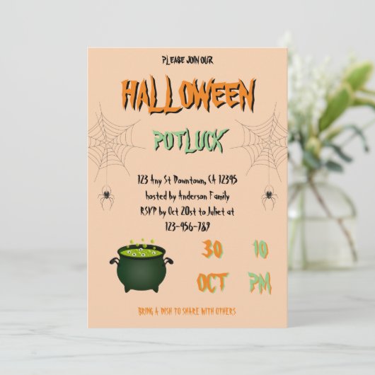 Invitation Halloween Potluck (Debout devant)