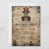 Invitation Halloween pour adultes du crâne vintage (Devant)