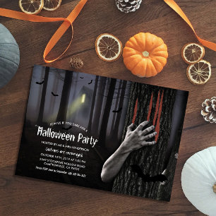 Invitation Halloween pour les bois hantés effrayan