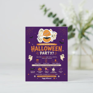 Invitation Halloween pour un bébé chauve-souris Tr