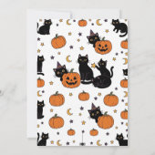 Invitation Halloween pour une fête avec un chat no (Dos)