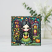 Invitation Halloween pour une Fête de Citrouille d (Debout devant)