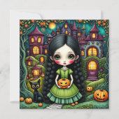 Invitation Halloween pour une Fête de Citrouille d (Devant)