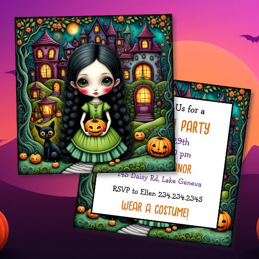 Invitation Halloween pour une Fête de Citrouille d