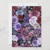 Invitation Halloween Purple Gothique Floral Party (Dos)