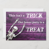 Invitation Halloween Purple Skeleton Custom House Party (Devant)
