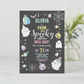 Invitation Halloween QUATRE 4ème anniversaire Filles Fêtes Fê