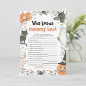 Invitation Halloween qui connaît maman meilleur Baby shower j (Debout devant)