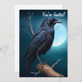 Invitation Halloween Raven au clair de lune (Devant / Derrière)