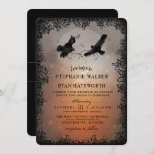 Invitation Halloween Ravens et Coeurs Evermore Mariage (Devant / Derrière)