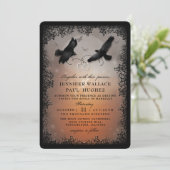Invitation Halloween Ravens et Coeurs Mariage avec (Debout devant)