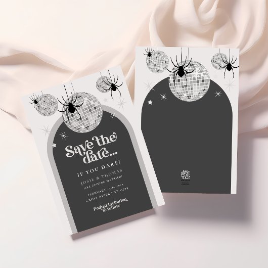 Invitation Halloween Retro Disco Spider Wedding enregistrer l