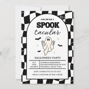 Invitation Halloween rétro Spooktaculaire du tableau de contr
