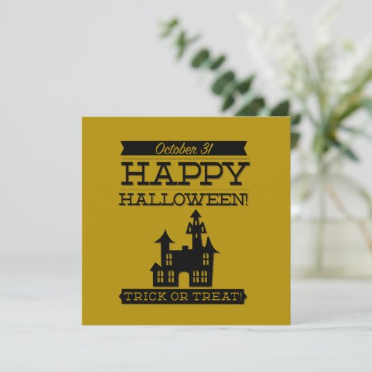 Invitation Halloween rétro typographique (Debout devant)