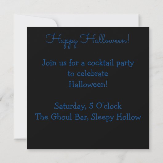 Invitation Halloween rétro typographique (Dos)