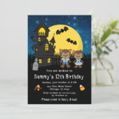 Invitation Halloween Robe fantaisie Anniversaire Loup-garou b (Debout devant)