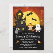 Invitation Halloween robe fantaisie Anniversaire sorcière Gho (Devant)