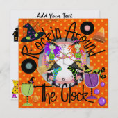 Invitation Halloween Rockin' autour de l'horloge (Devant / Derrière)