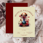Invitation Halloween rose, beige et bordeaux