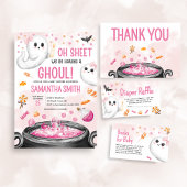 Invitation Halloween rose C'est un Baby shower féminin