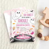 Invitation Halloween rose C'est un Baby shower féminin