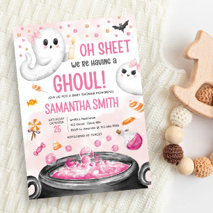 Invitation Halloween rose C'est un Baby shower féminin