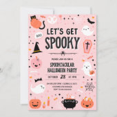 Invitation Halloween Rose et Orange - Allons-y Spi (Devant)