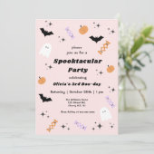 Invitation Halloween rose N'importe quelle année Spotacular A (Debout devant)