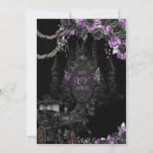 Invitation Halloween Rose noir violet princesse Quinceanera (Dos)