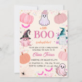 Invitation Halloween rose Un Petit Baby shower Fantôme De Boo (Devant)