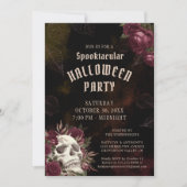 Invitation Halloween Roses crâne foncé (Devant)