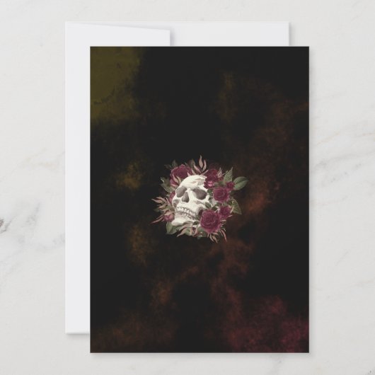 Invitation Halloween Roses crâne foncé (Dos)