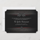 Invitation Halloween Rouge & Noir Mariage gothique RÉCEPTION (Dos)