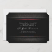 Invitation Halloween Rouge & Noir Mariage gothique RÉCEPTION (Dos)