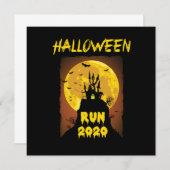 Invitation Halloween Run 2020 Éffrayant Bats Lune Horreur Cad (Devant / Derrière)