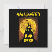 Invitation Halloween Run 2020 Éffrayant Bats Lune Horreur Cad (Devant)