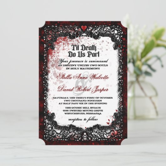 Invitation Halloween sanglant (Debout devant)