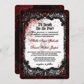 Invitation Halloween sanglé éclaboussée RÉCEPTION de mariage  (Devant / Derrière)