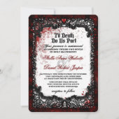 Invitation Halloween sanglé éclaboussée RÉCEPTION de mariage  (Devant)