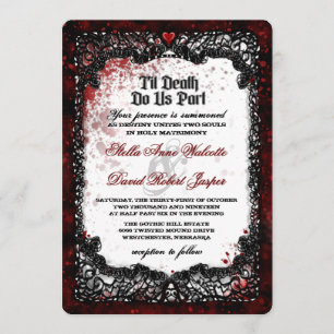 Invitation Halloween sanglé éclaboussée RÉCEPTION de mariage 