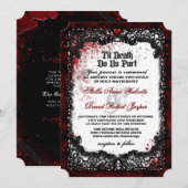 Invitation Halloween sanglé éclaboussée RÉCEPTION de mariage (Devant / Derrière)