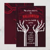 Invitation Halloween sans os pour autant (Devant / Derrière)