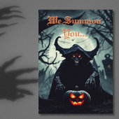 Invitation Halloween satirique rouge d'effroi