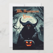 Invitation Halloween satirique rouge d'effroi (Devant)